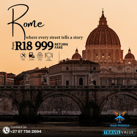Rome Travel Package from R18 999
