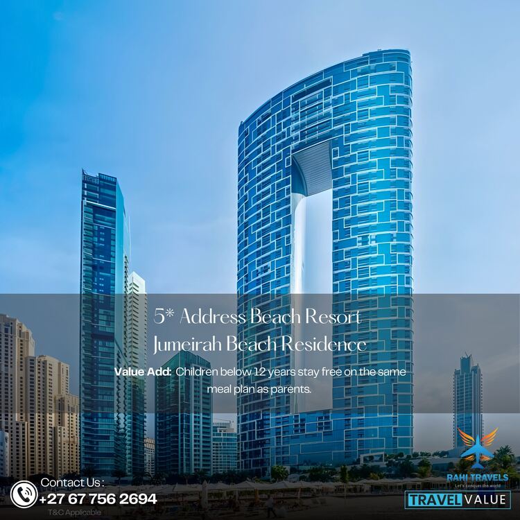 5★ Address Beach Resort – Jumeirah Beach Residence, Dubai