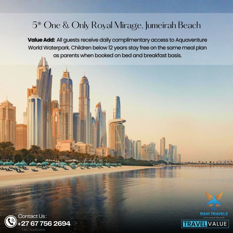 5★ One&Only Royal Mirage – Jumeirah Beach, Dubai